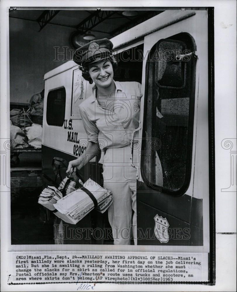 1963 Press Photo Alice Warton Miami first maillady - Historic Images