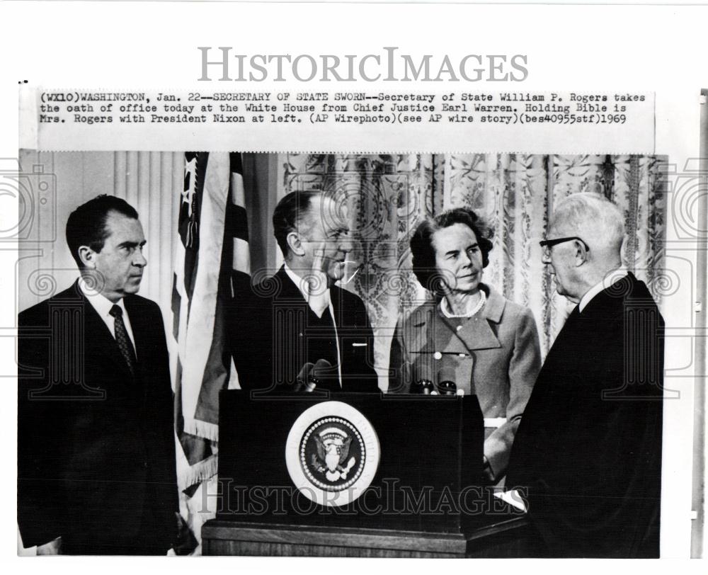 1969 Press Photo William Findlay Rogers Secretary - Historic Images