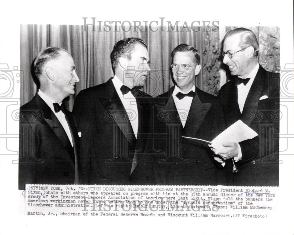 1955 Press Photo Nixon McChesney Eisenhower program - Historic Images