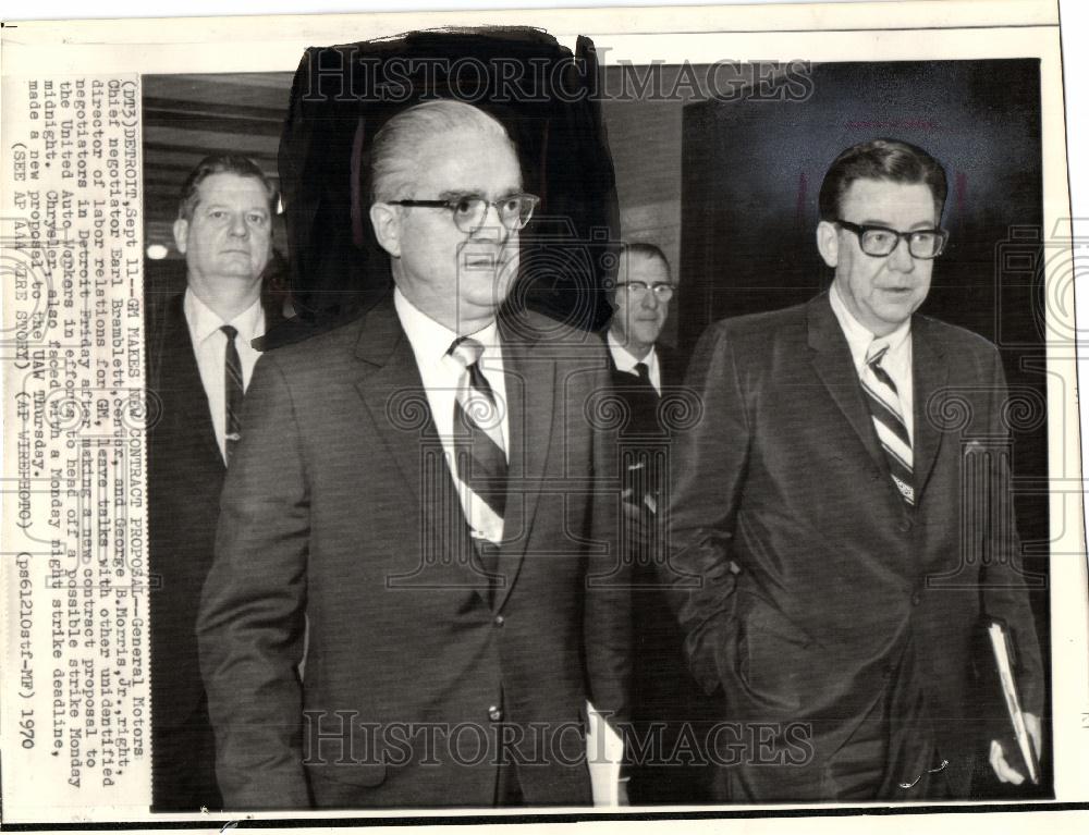 1970 Press Photo GM Chief negotiator Earl Bramblett - Historic Images