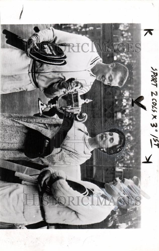 1955 Press Photo Tennis Trophy Cup - Historic Images