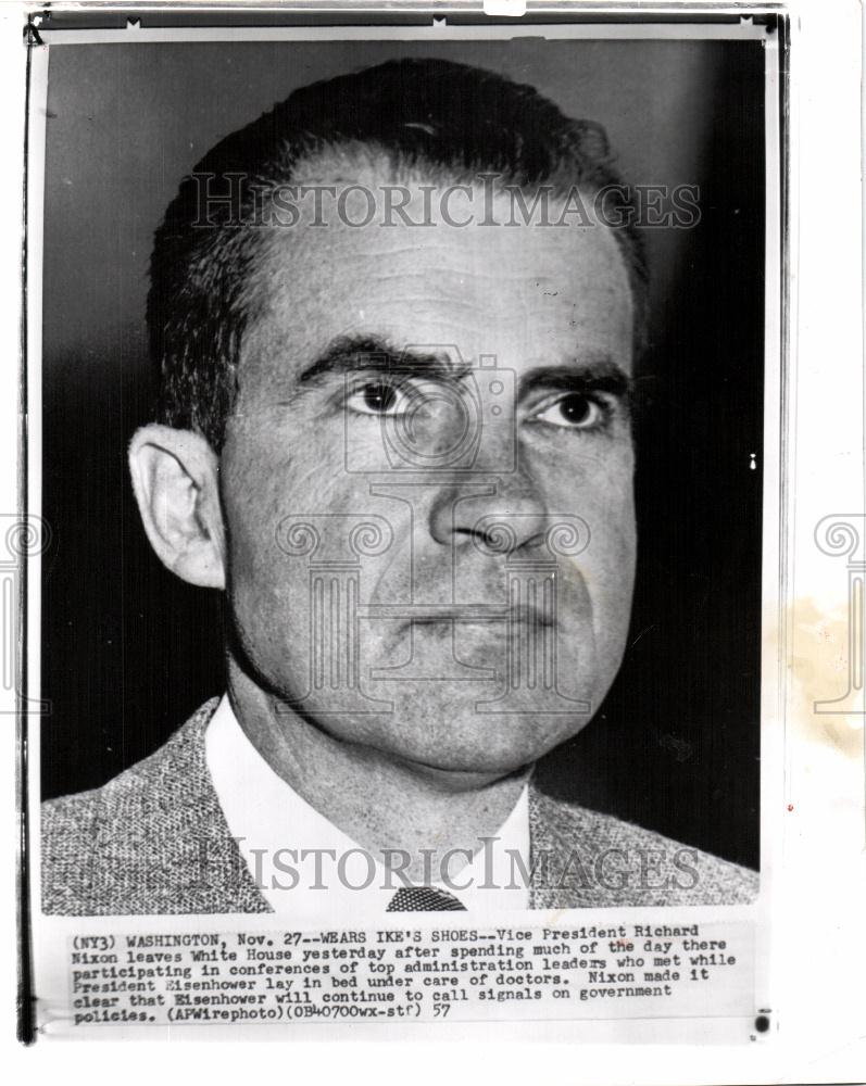 1957 Press Photo Richard M. Nixon Vice President - Historic Images