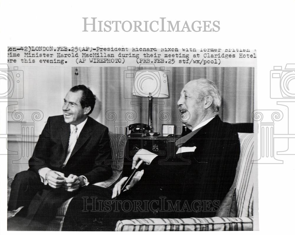 Press Photo President Nixon Harold MacMillan Meet - Historic Images