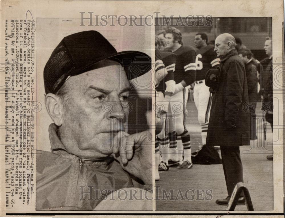 1975 Press Photo Paul Eugene Brown Coach Football - Historic Images