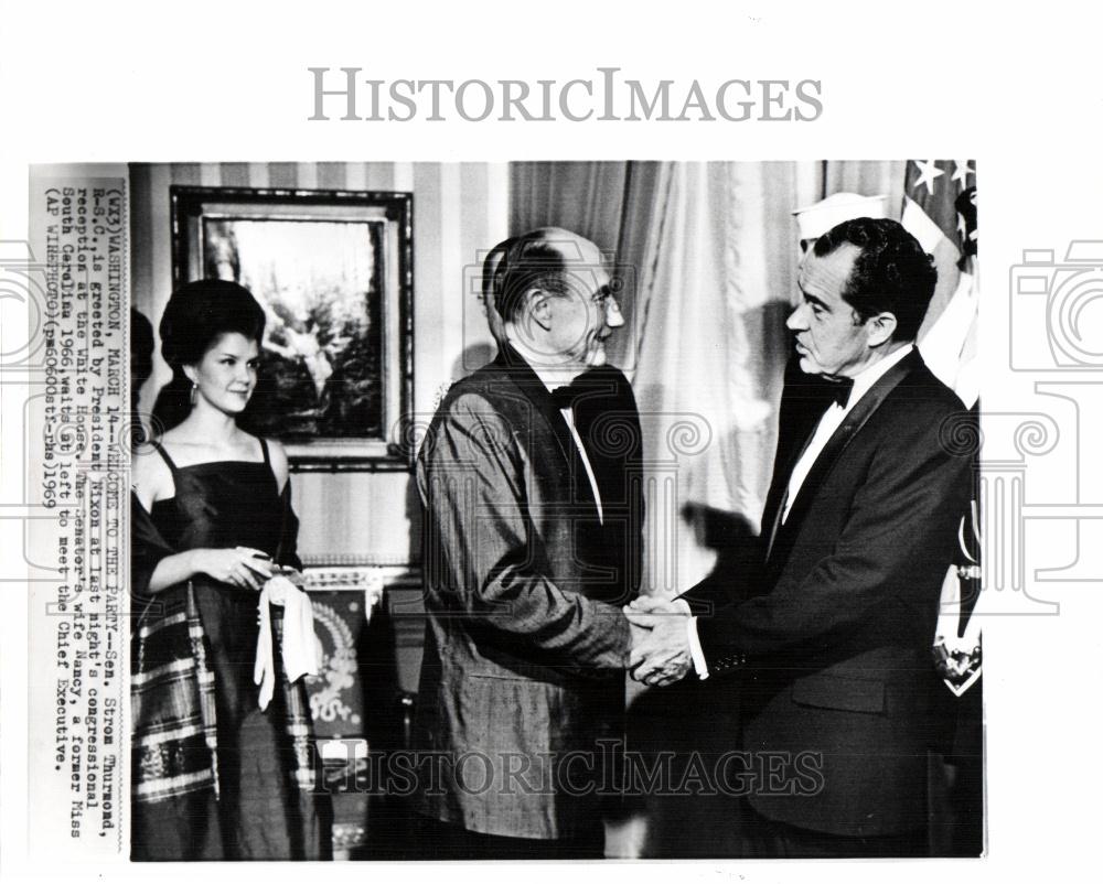 1969 Press Photo Sen. Strom Thurmond Nixon White House - Historic Images