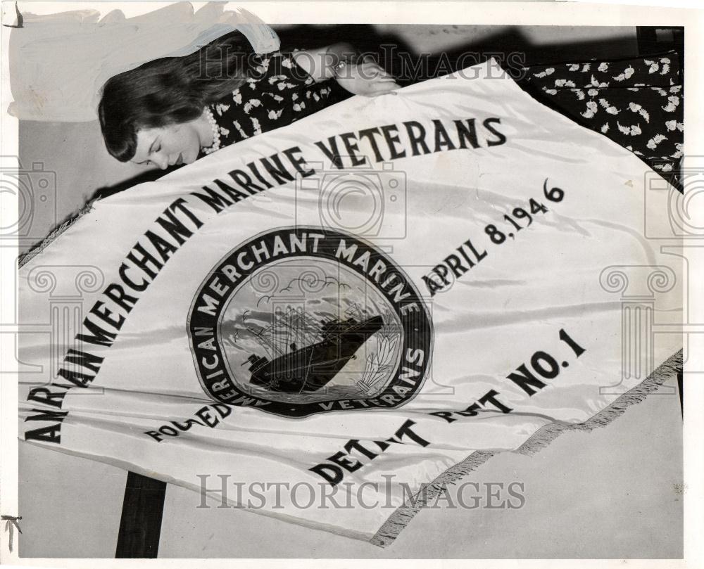 1948 Press Photo Marine Veterans Merchant marine - Historic Images