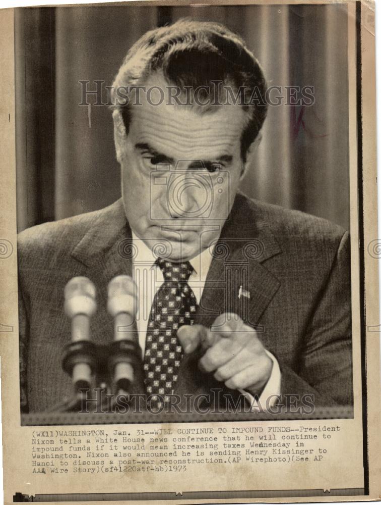 1973 Press Photo President Nixon White House news - Historic Images