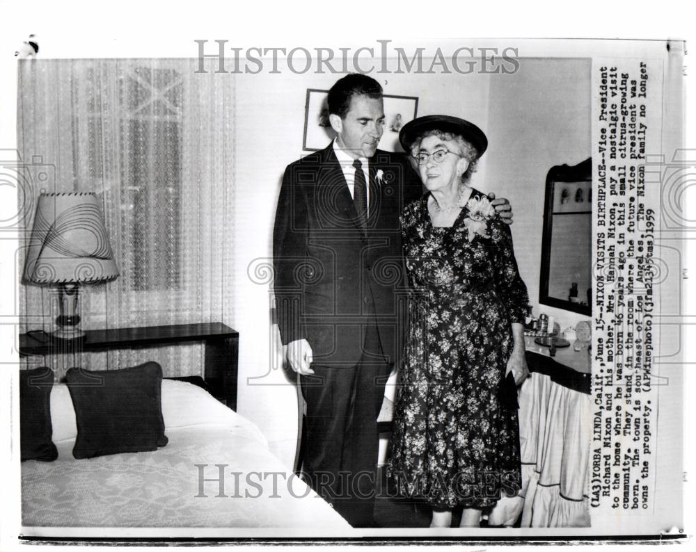 1959 Press Photo Richard Nixon mother Hannah birthplace - Historic Images