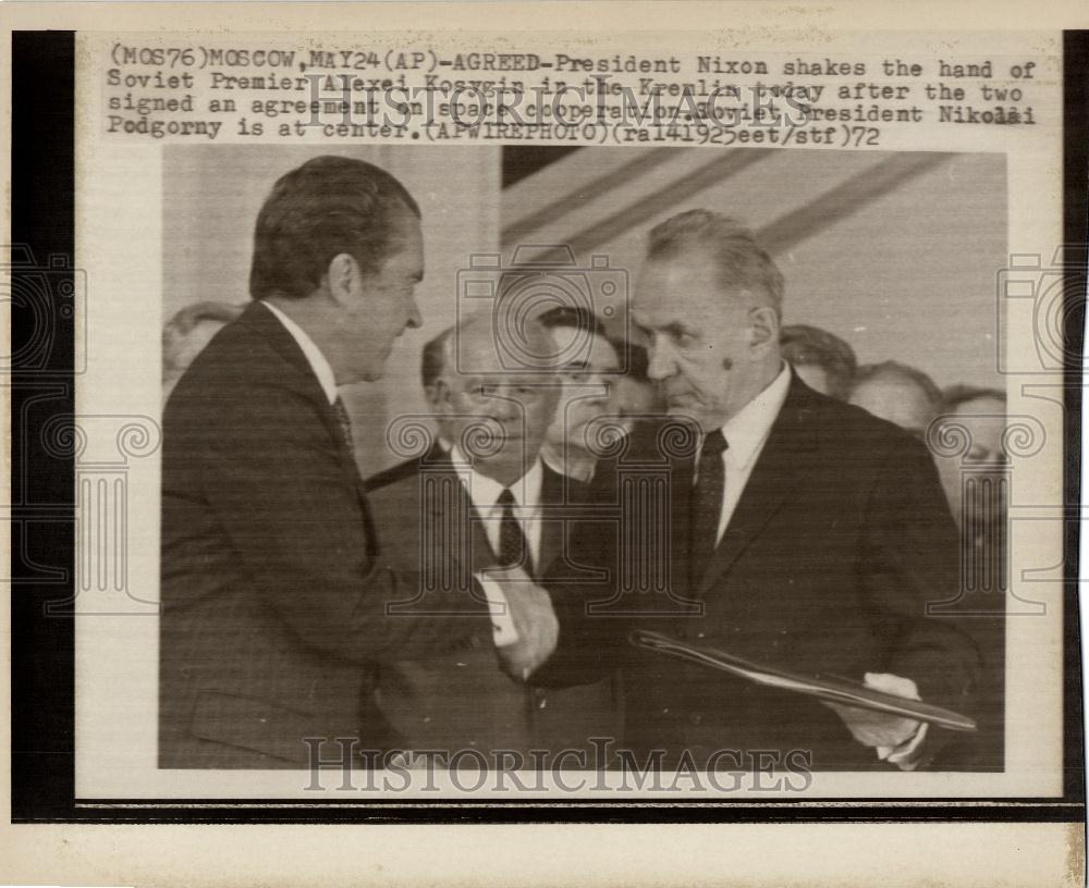 1972 Press Photo Richard Nixon Alexei Kosygin Podgorny - Historic Images