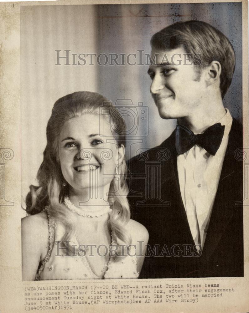 1971 Press Photo Tricia Nixon engagement Edward Cox - Historic Images