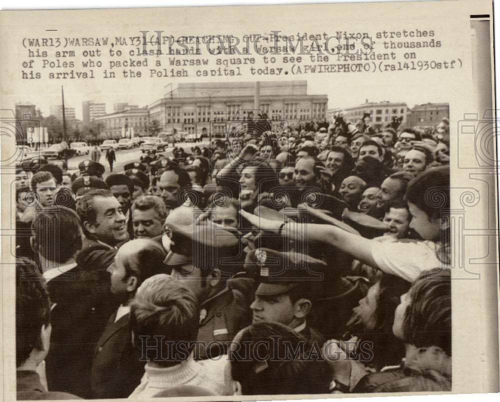 1972 Press Photo Richard Nixon Warsaw Poland - Historic Images