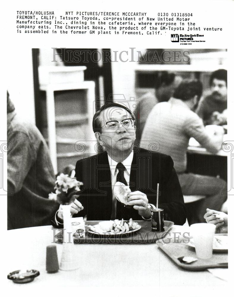 1985 Press Photo Tatsuro Toyoda Toyota Pres - Historic Images
