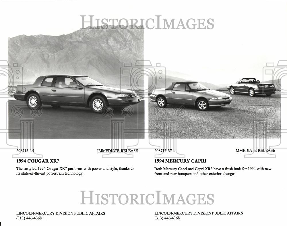 Press Photo Cougar Mercury Capri Lincoln Mercury - Historic Images