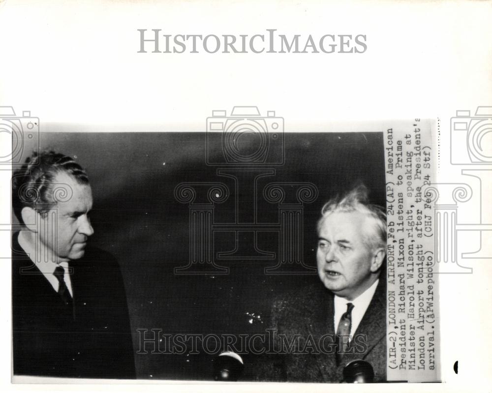 Press Photo Richard Nixon Harold Wilson London - Historic Images