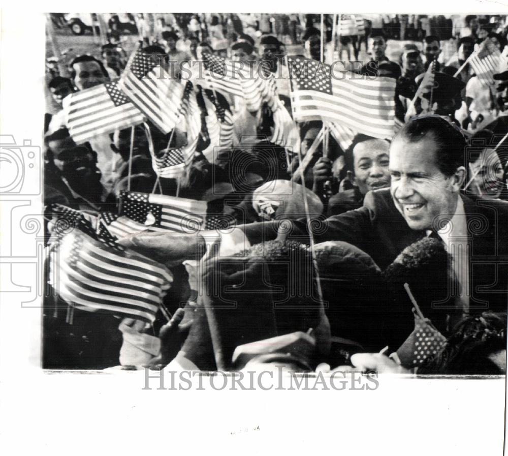 1969 Press Photo Richard Nixon President Asia - Historic Images