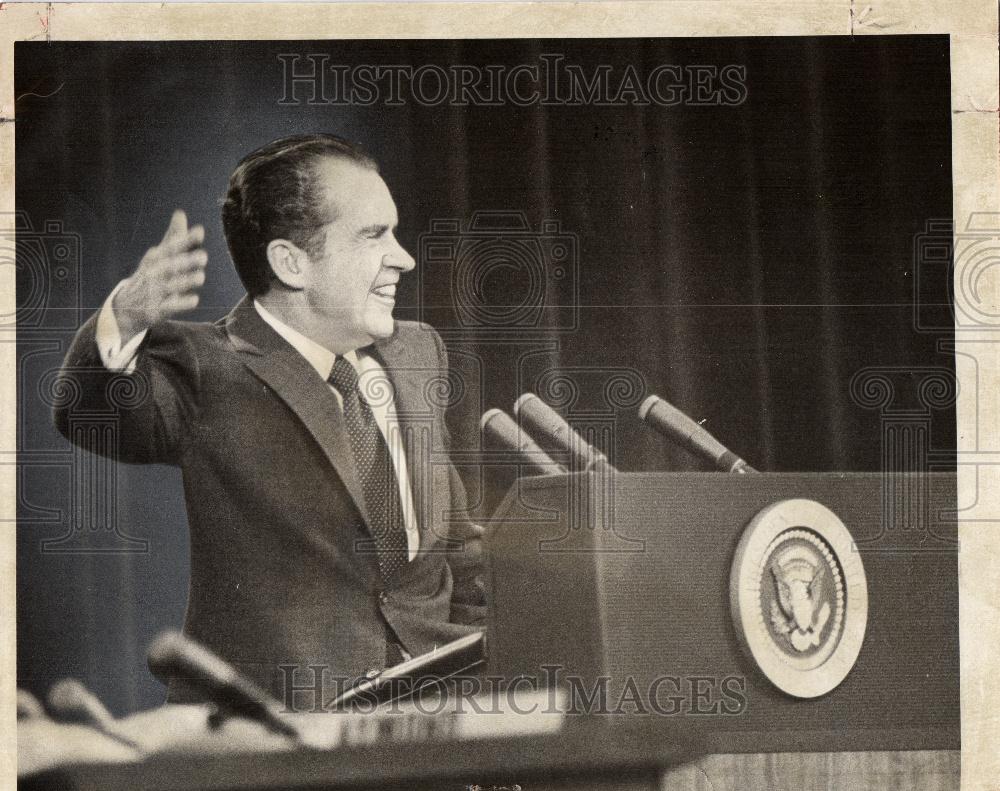 1971 Press Photo President Richard Nixon Detroit - Historic Images