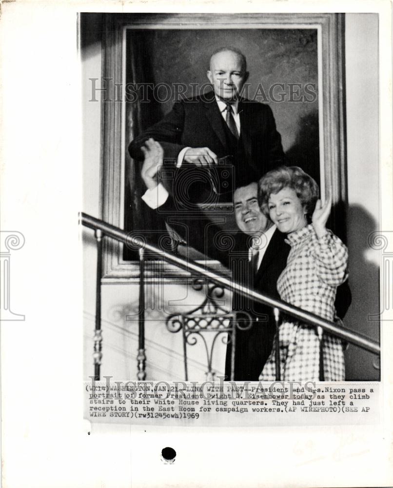 1969 Press Photo President Nixon Eisenhower White House - Historic Images