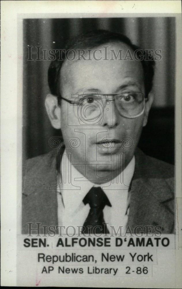 1987 Press Photo Alfonse D&#39; Amato Republican - Historic Images