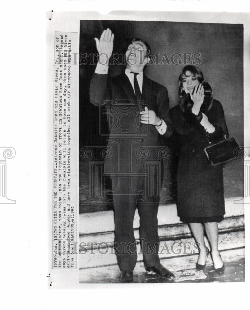 1965 Press Photo Natalie Wood David Niven Actors Rome - Historic Images