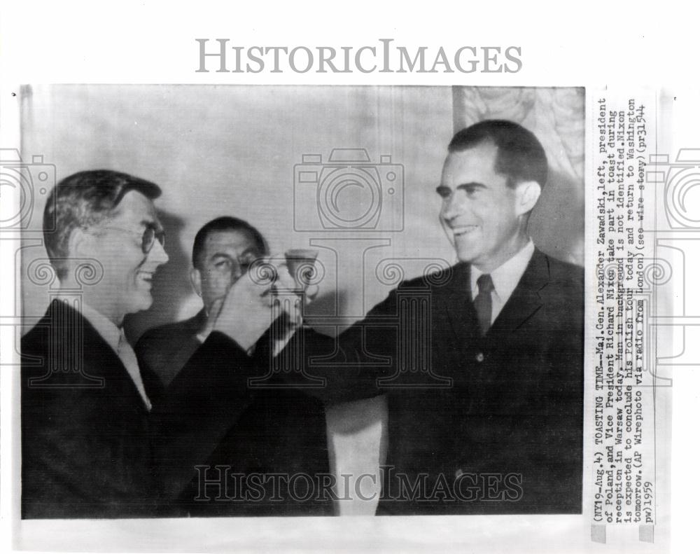 1959 Press Photo Richard Nixon Warsaw Poland Zawadski - Historic Images