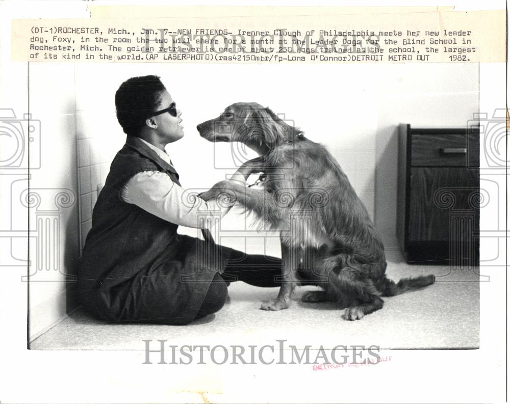 1982 Press Photo irenner clough foxy leader dog - Historic Images