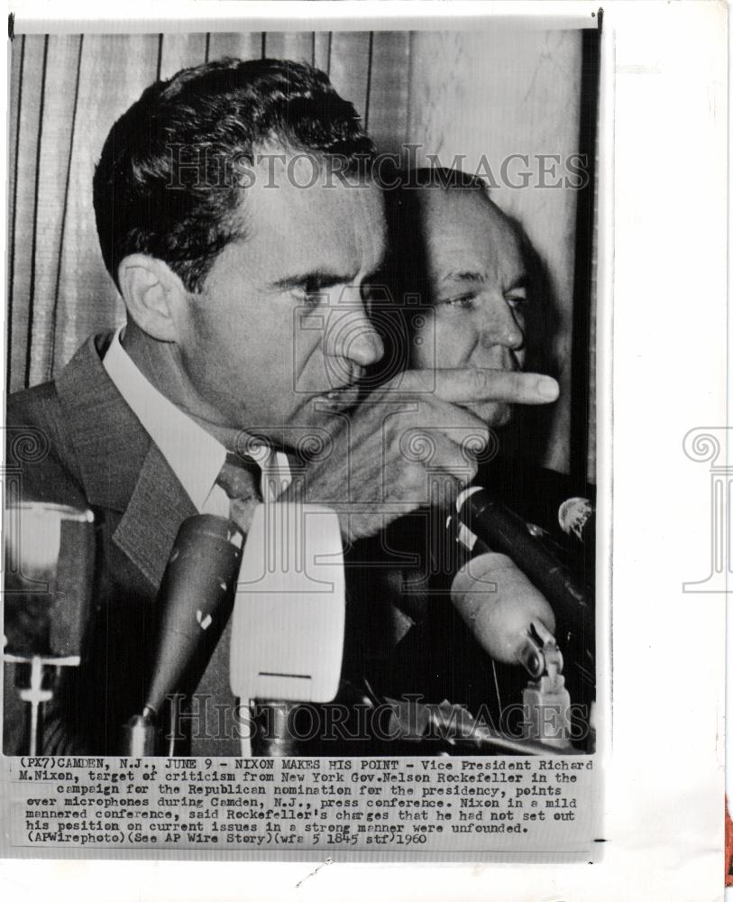 1960 Press Photo Vice President Richard M Nixon Camden - Historic Images