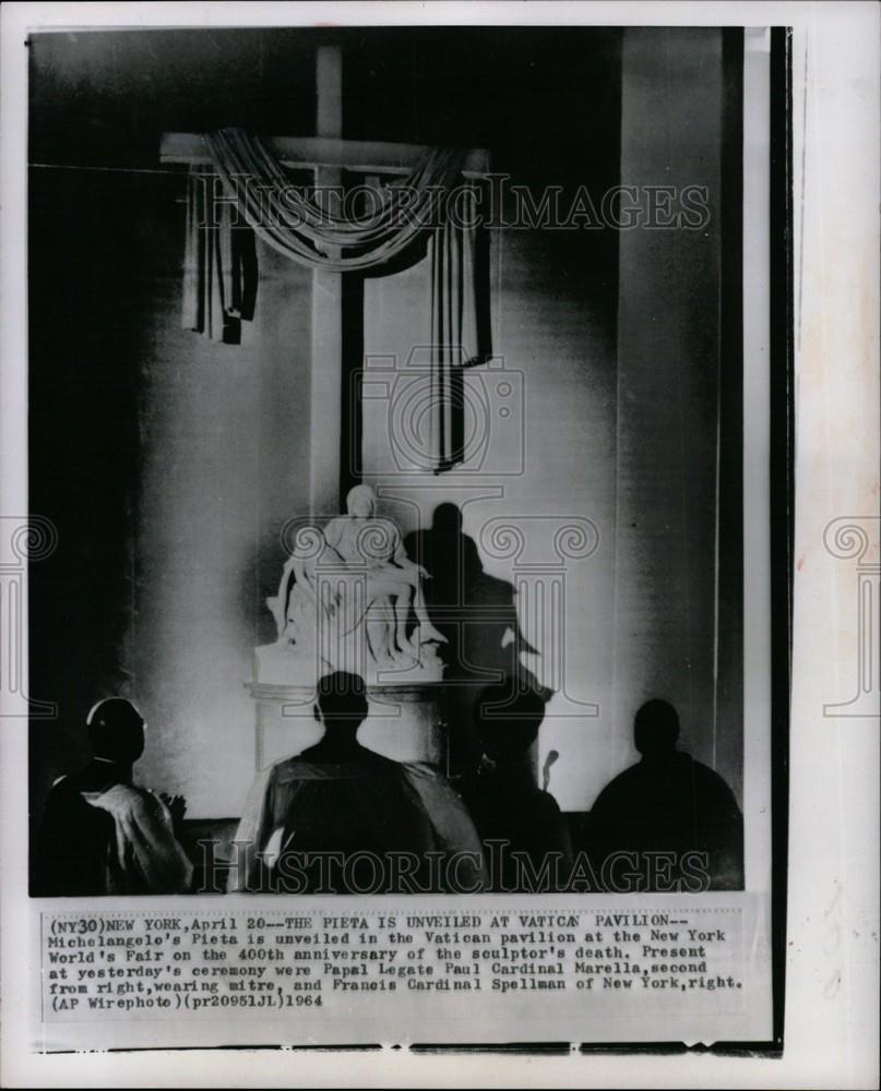 1964 Press Photo Michelangelo&#39;s Pieta VATICAN PAVILION - Historic Images