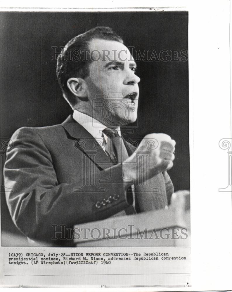 1960 Press Photo Richard M. Nixon  Presidential nominee - Historic Images