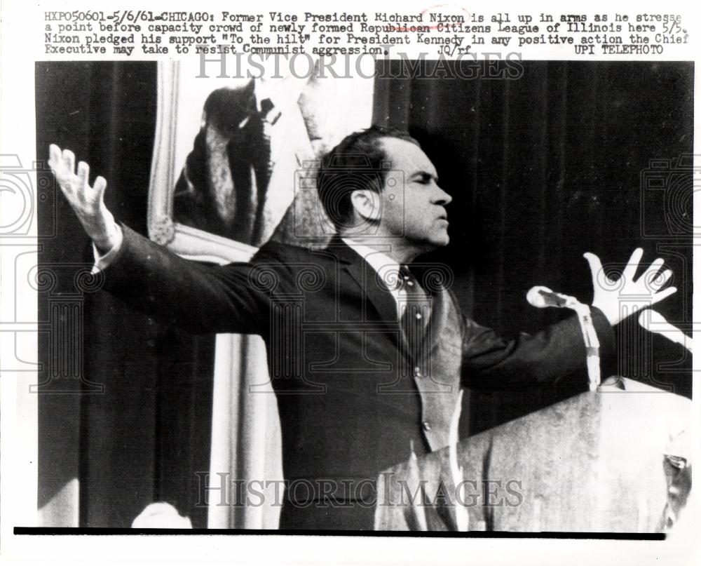 1961 Press Photo richard nixon pledged his support - Historic Images