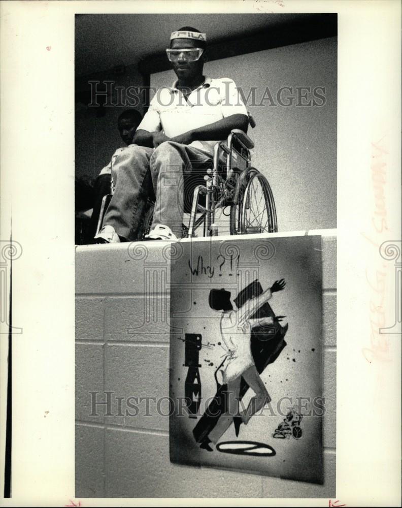 1987 Press Photo Byron Cuyler Detroit High School - Historic Images