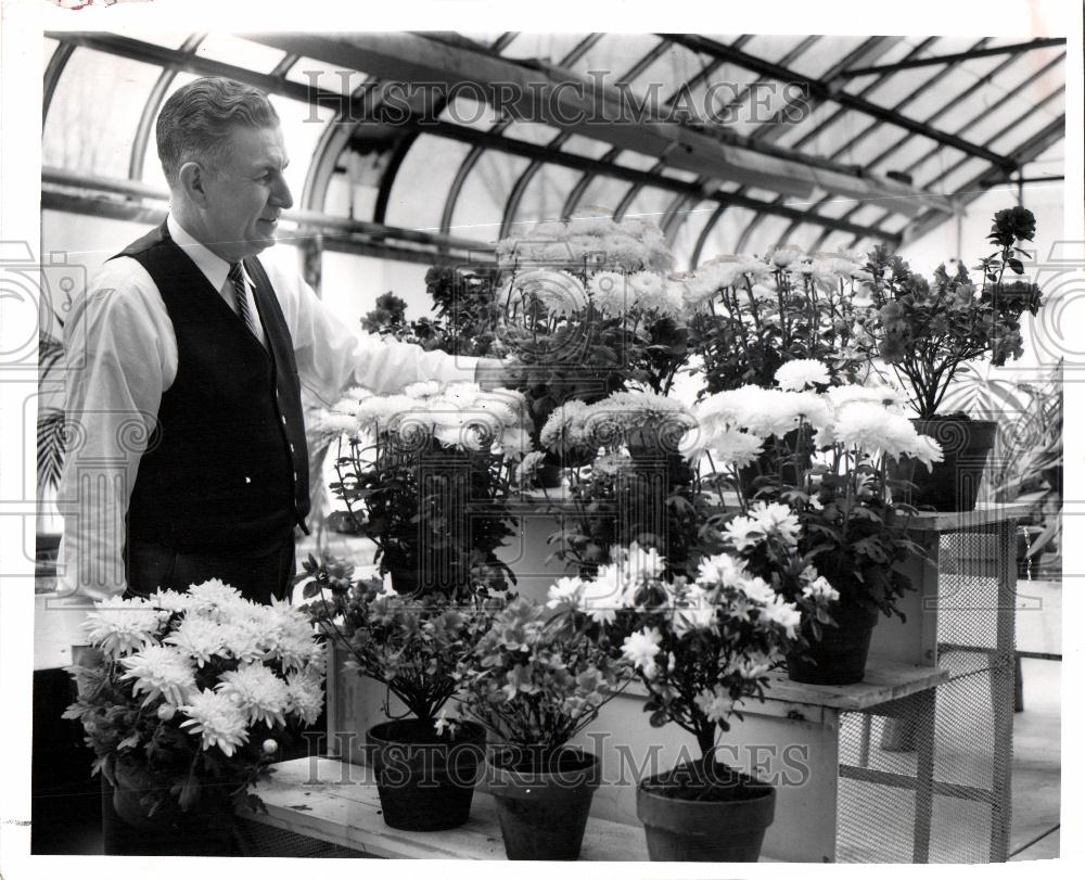 1962 Press Photo Mayor Stanley J.Davis Floral Business - Historic Images