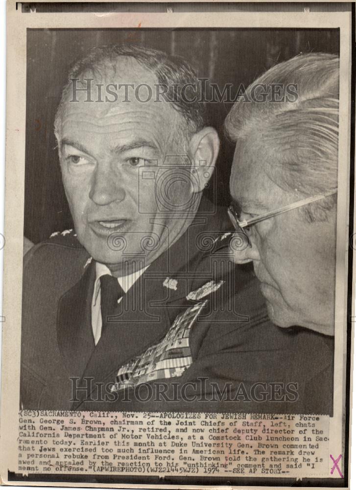 1976 Press Photo George S Brown Chairman Joint Chiefs - Historic Images