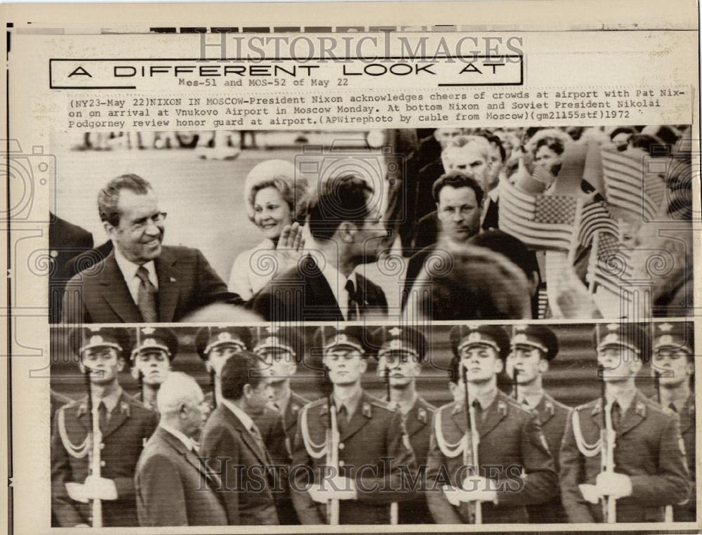 1972 Press Photo Richard Pat Nixon Nikolai Podgorney - Historic Images