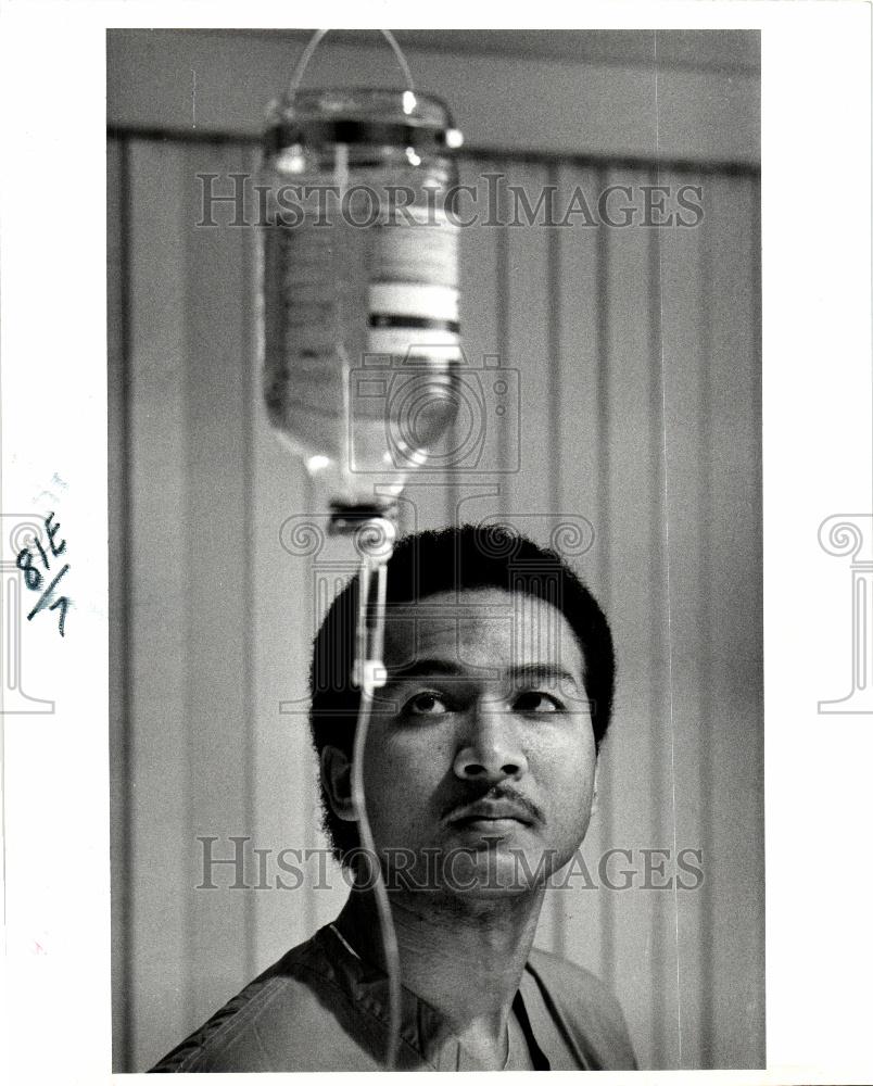 1984 Press Photo Davis diabetic dehydration IV line - Historic Images