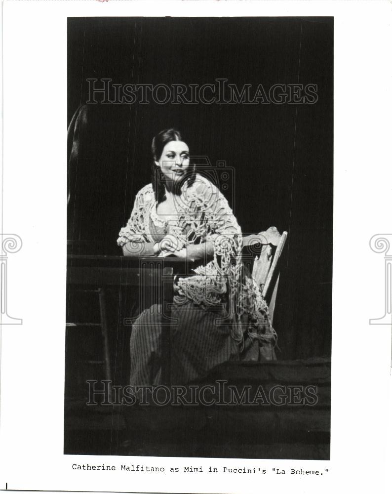 1985 Press Photo Catherine Malfitano Soprano La Boheme - Historic Images