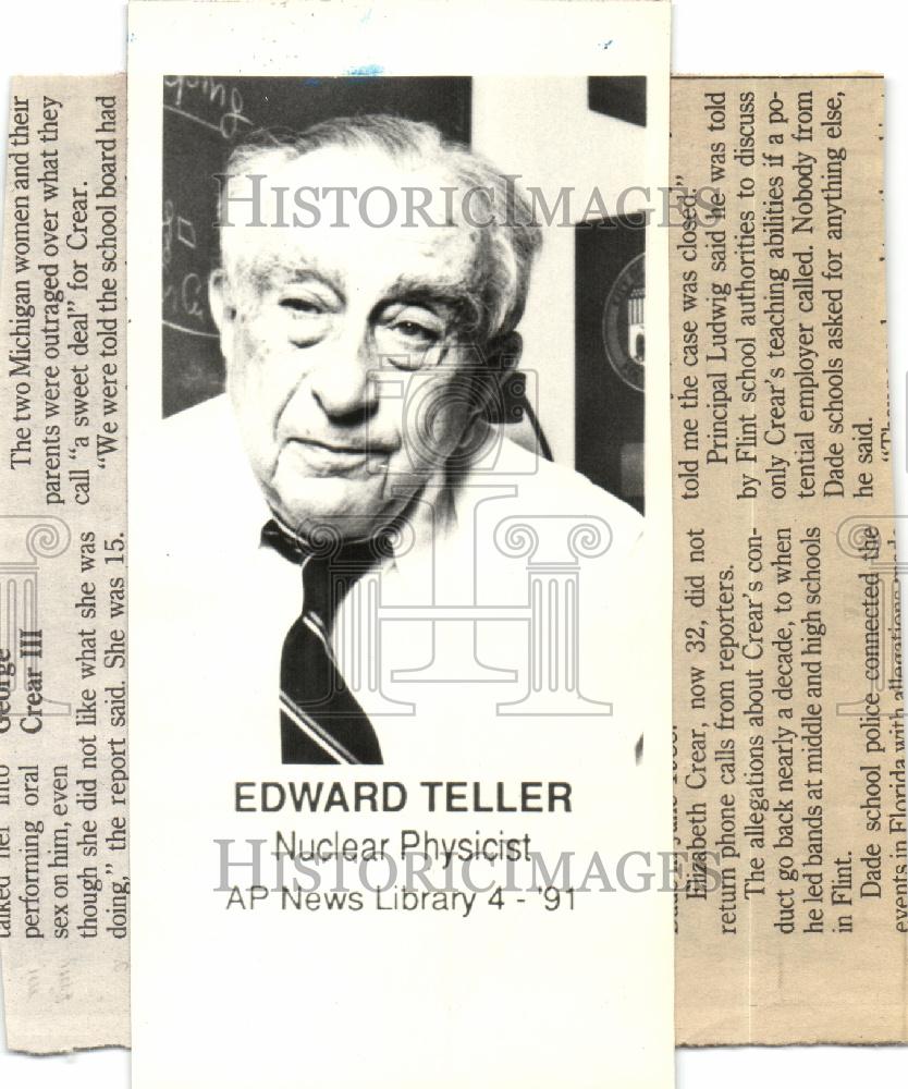 1995 Press Photo Edward Teller Atomic Bomb Developer - Historic Images