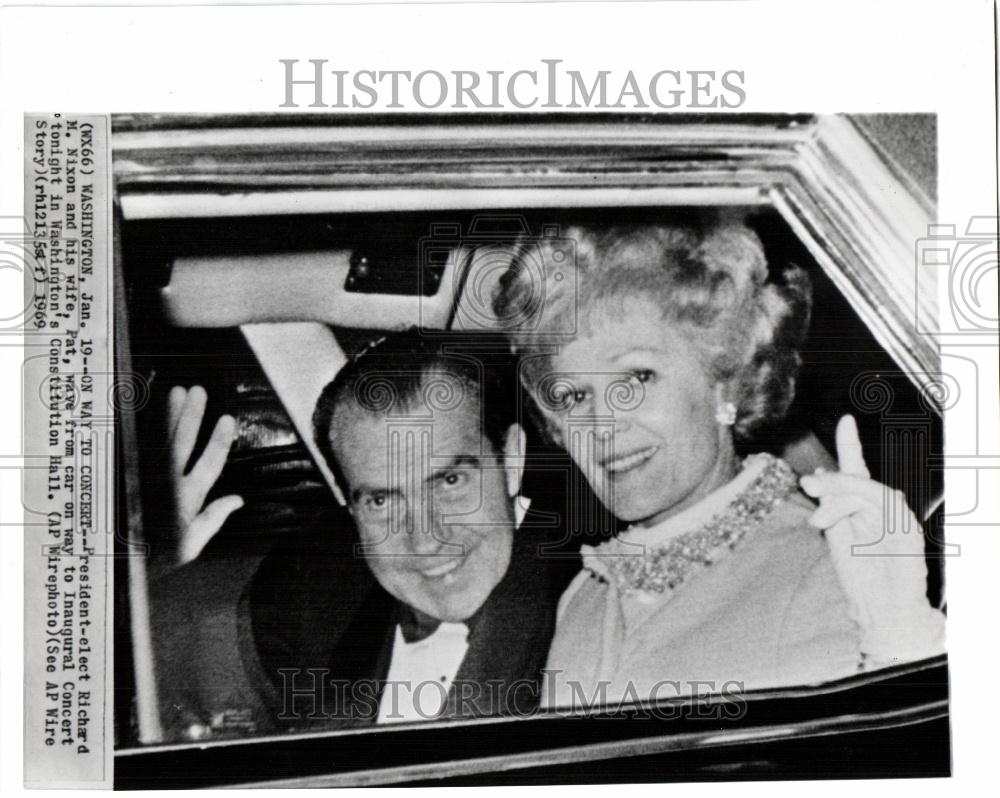 1969 Press Photo Richard Nixon Pat Inaugural Concert - Historic Images