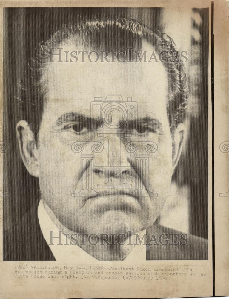 1970 Press Photo Richard Nixon Frowning  White House - Historic Images