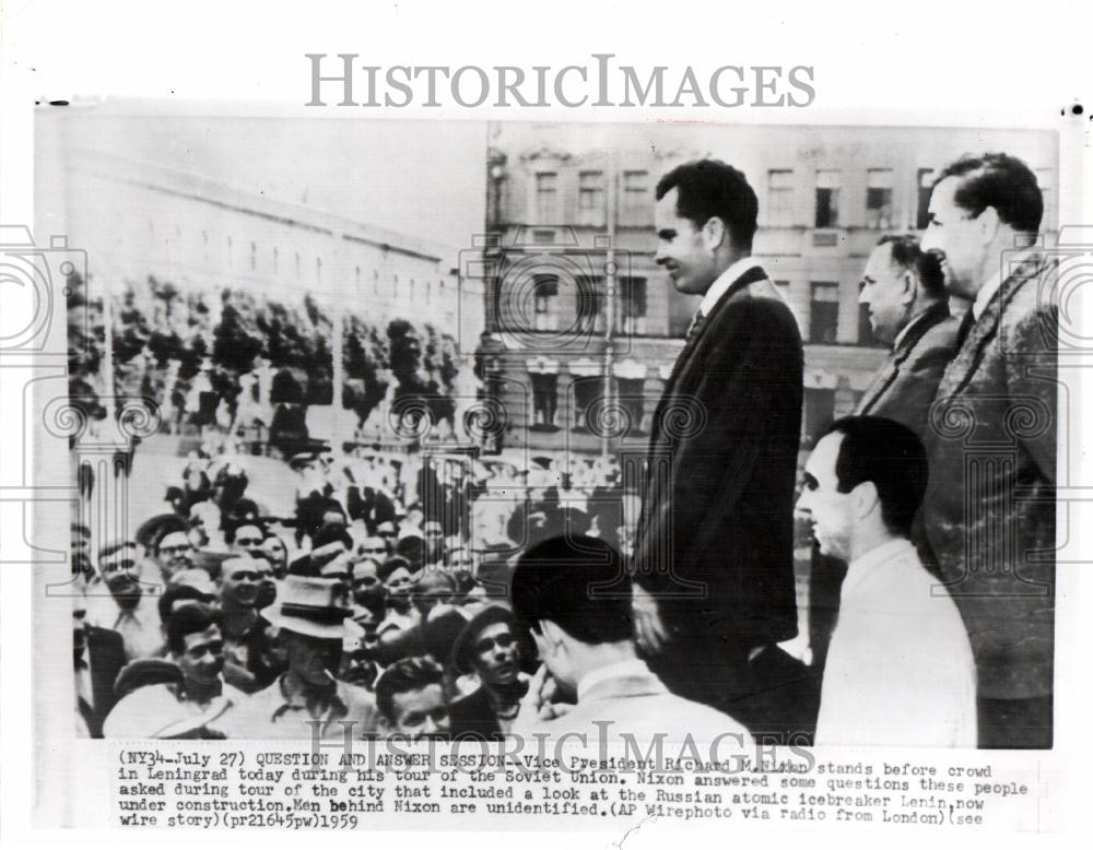 1959 Press Photo Vice President Richard Nixon Leningrad - Historic Images