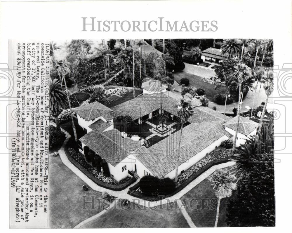 1969 Press Photo Nixon summer White House San Clemente - Historic Images