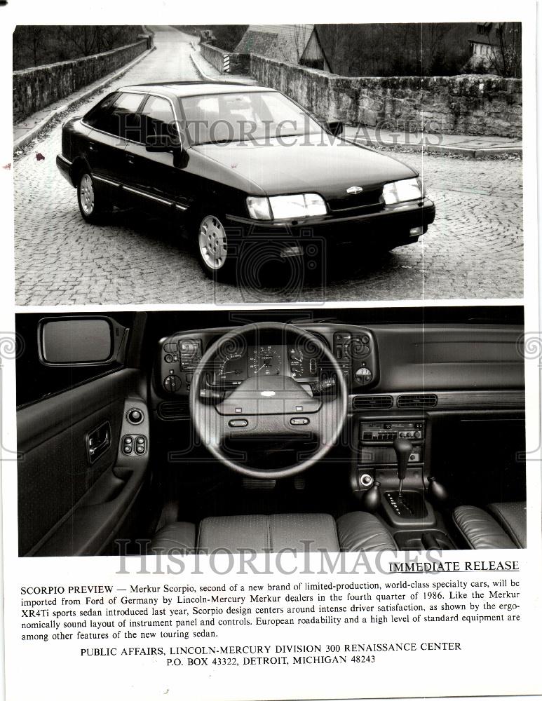 1986 Press Photo Merkur Scorpio European Ford Scorpio - Historic Images