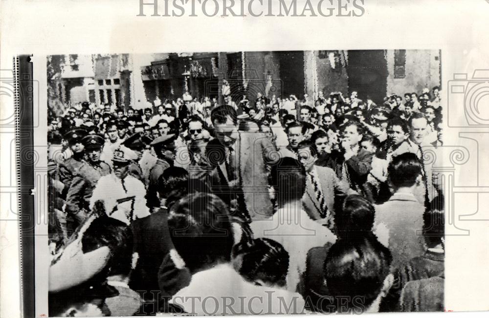1958 Press Photo Nixon students San Marcos University - Historic Images