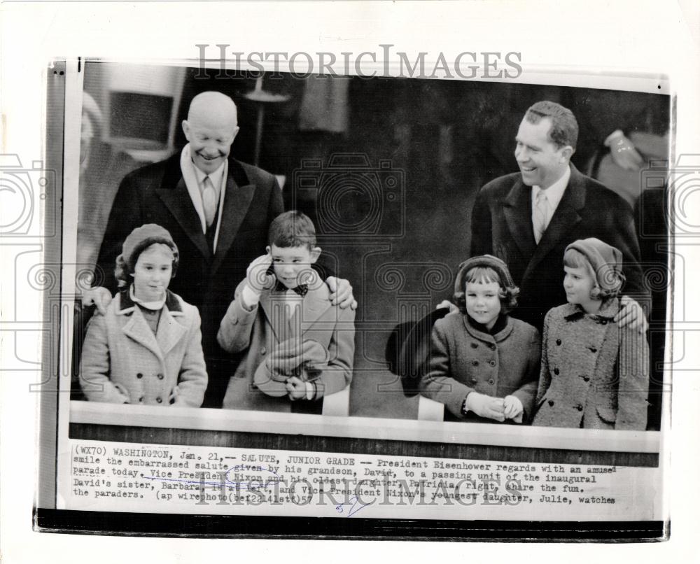 1957 Press Photo President Eisenhower grandson David - Historic Images