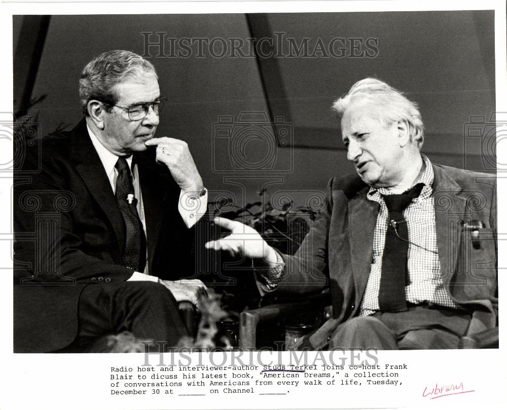 1980 Press Photo Studs Terkel book cohost Frank Blair - Historic Images