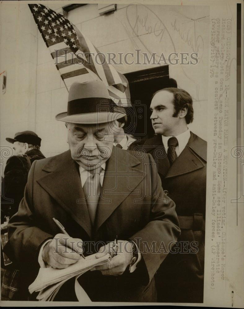 1976 Press Photo Chicago&#39;s mayor Richard Daley - Historic Images