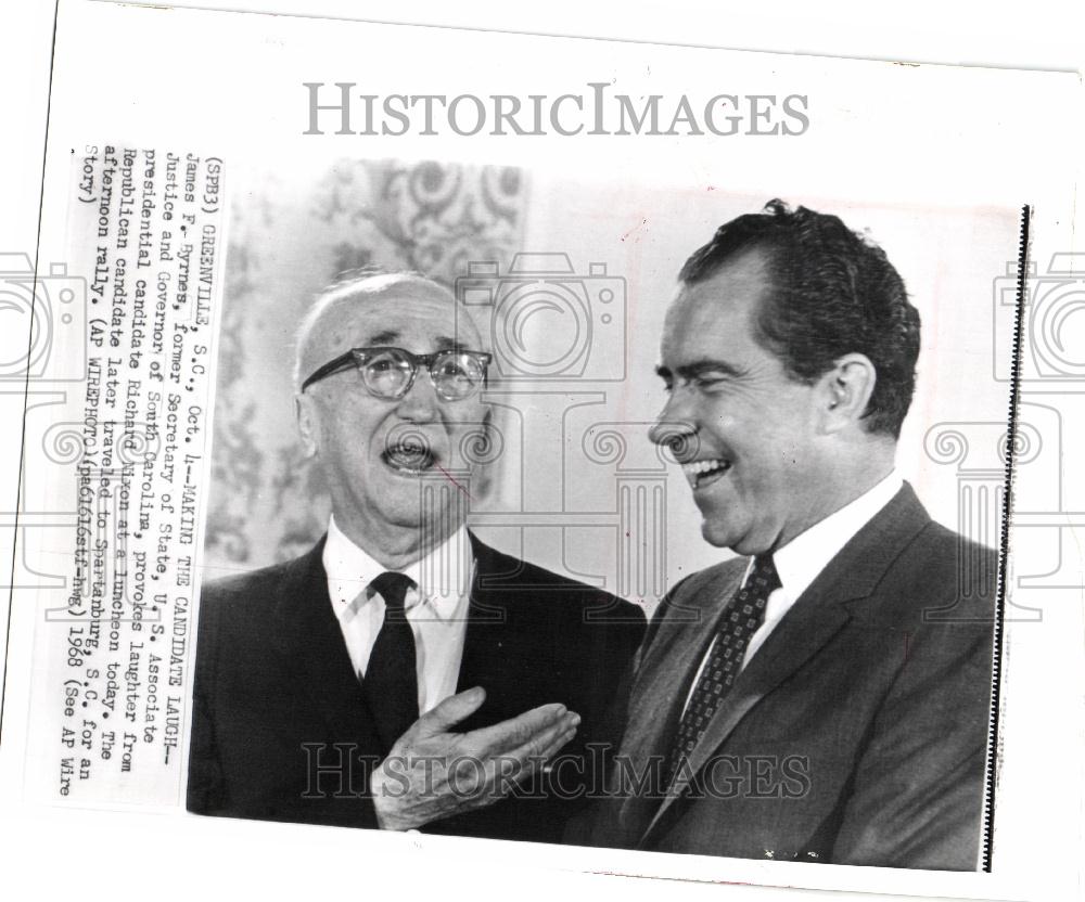 1968 Press Photo James F Byrnes Richard M Nixon - Historic Images