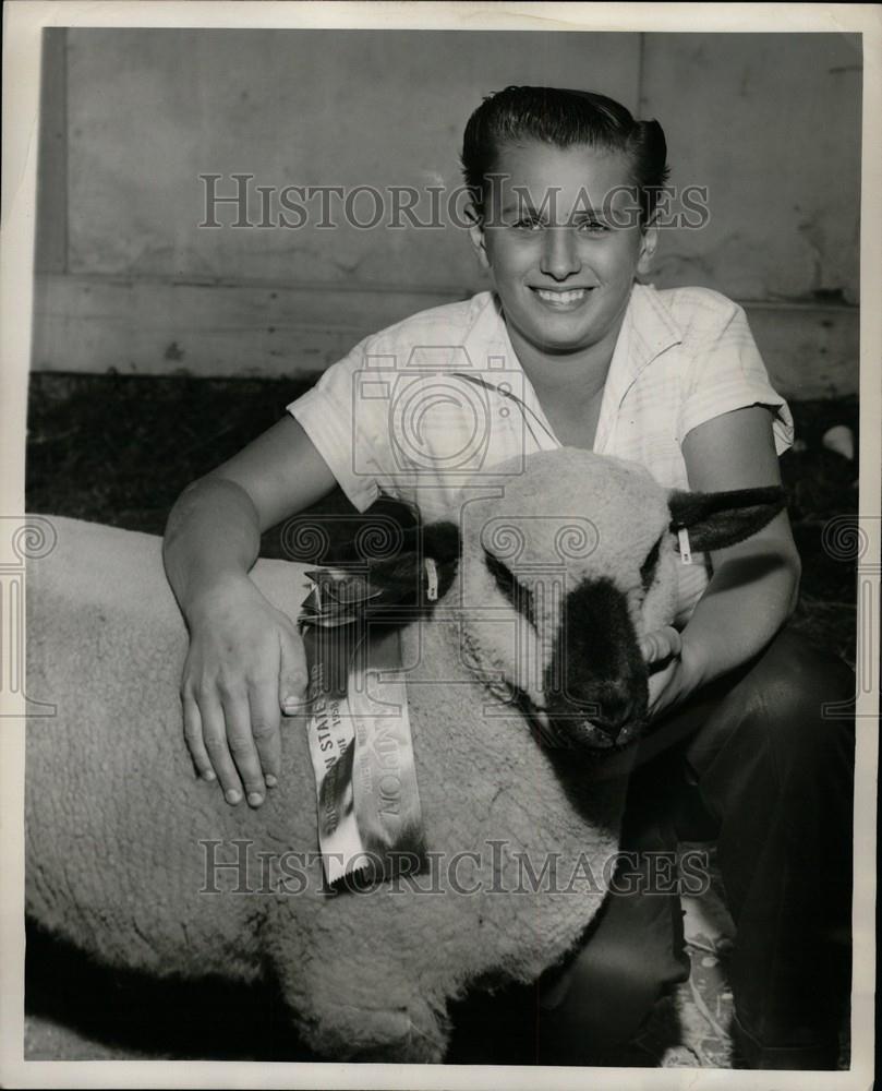 1958 Press Photo Michigan Fair Hampshire Martin Campau - Historic Images