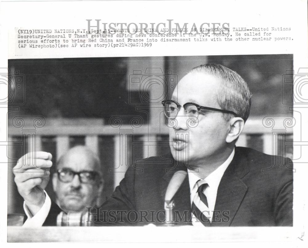 1969 Press Photo UN Secretary General U Thant New York - Historic Images