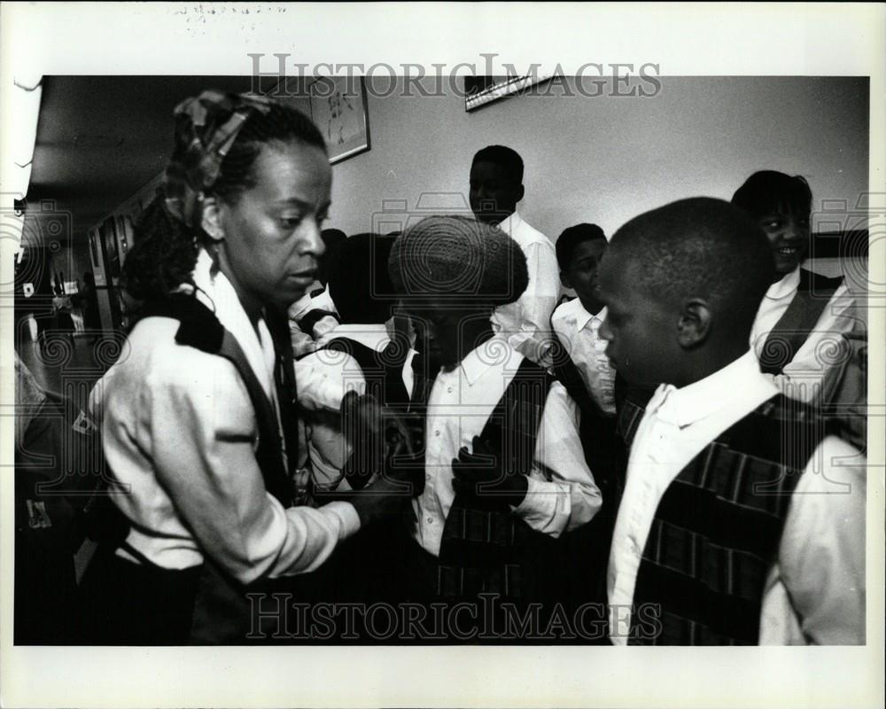 1993 Press Photo Malcolm X Academy Music Djenaba Smith - Historic Images