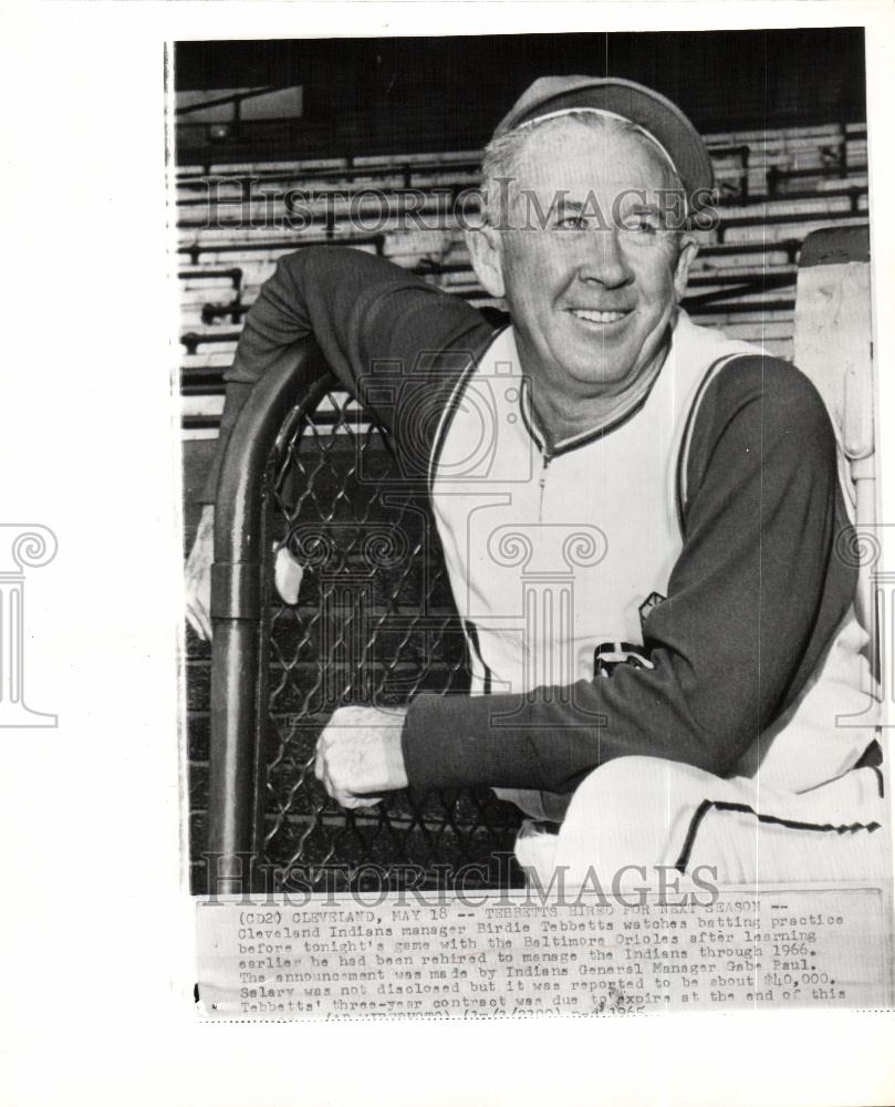 1965 Press Photo birdie tebbetts cleveland indians mana - Historic Images